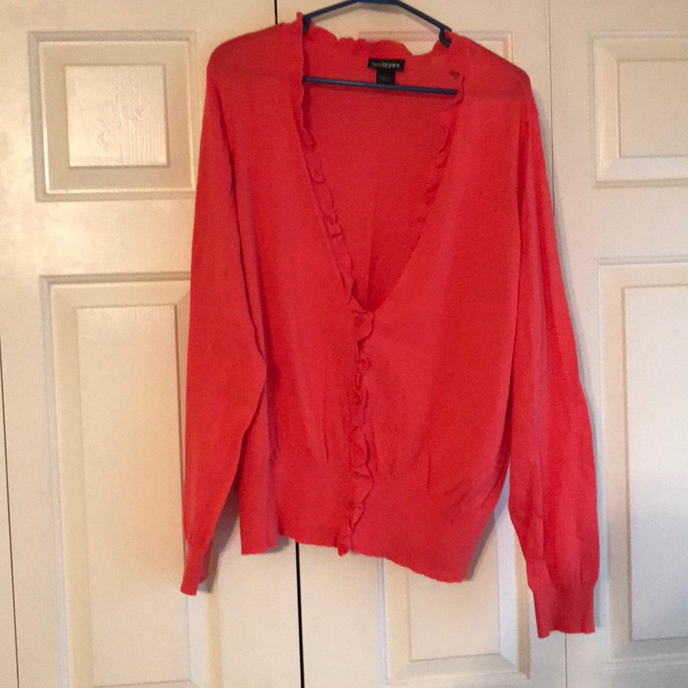 Lane Bryant coral cardigan